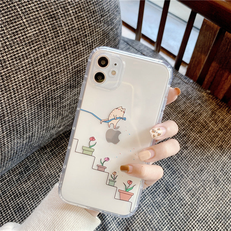 Cartoon Kreativer Hase transparent IPhone Case