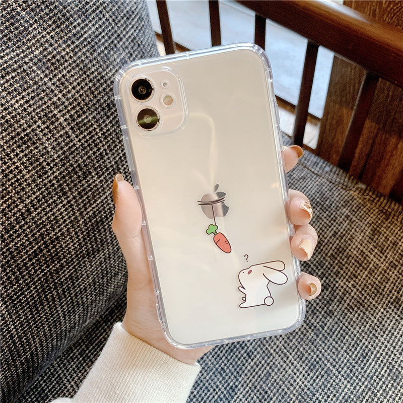Cartoon Kreativer Hase transparent IPhone Case