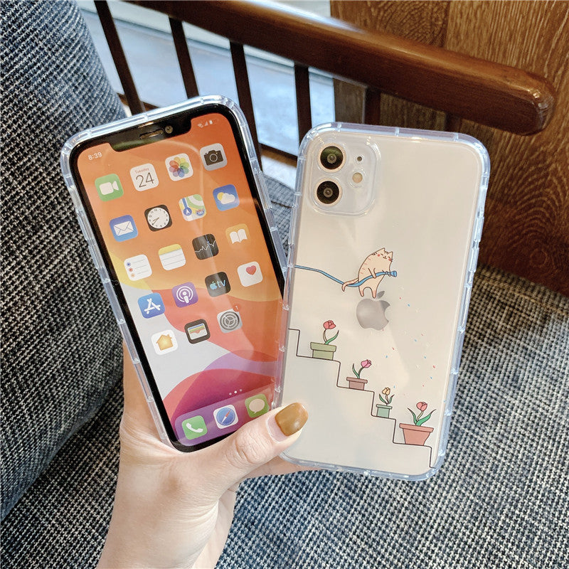 Cartoon Kreativer Hase transparent IPhone Case