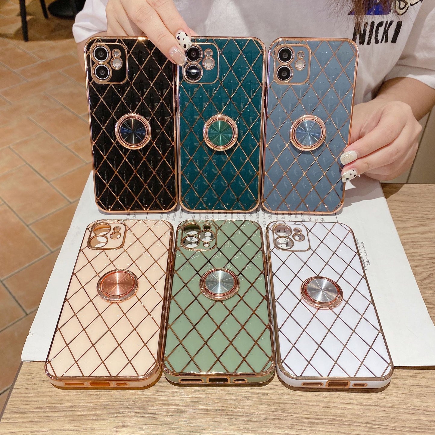 IPhone Case in eleganter Lederoptik mit Ringhalter