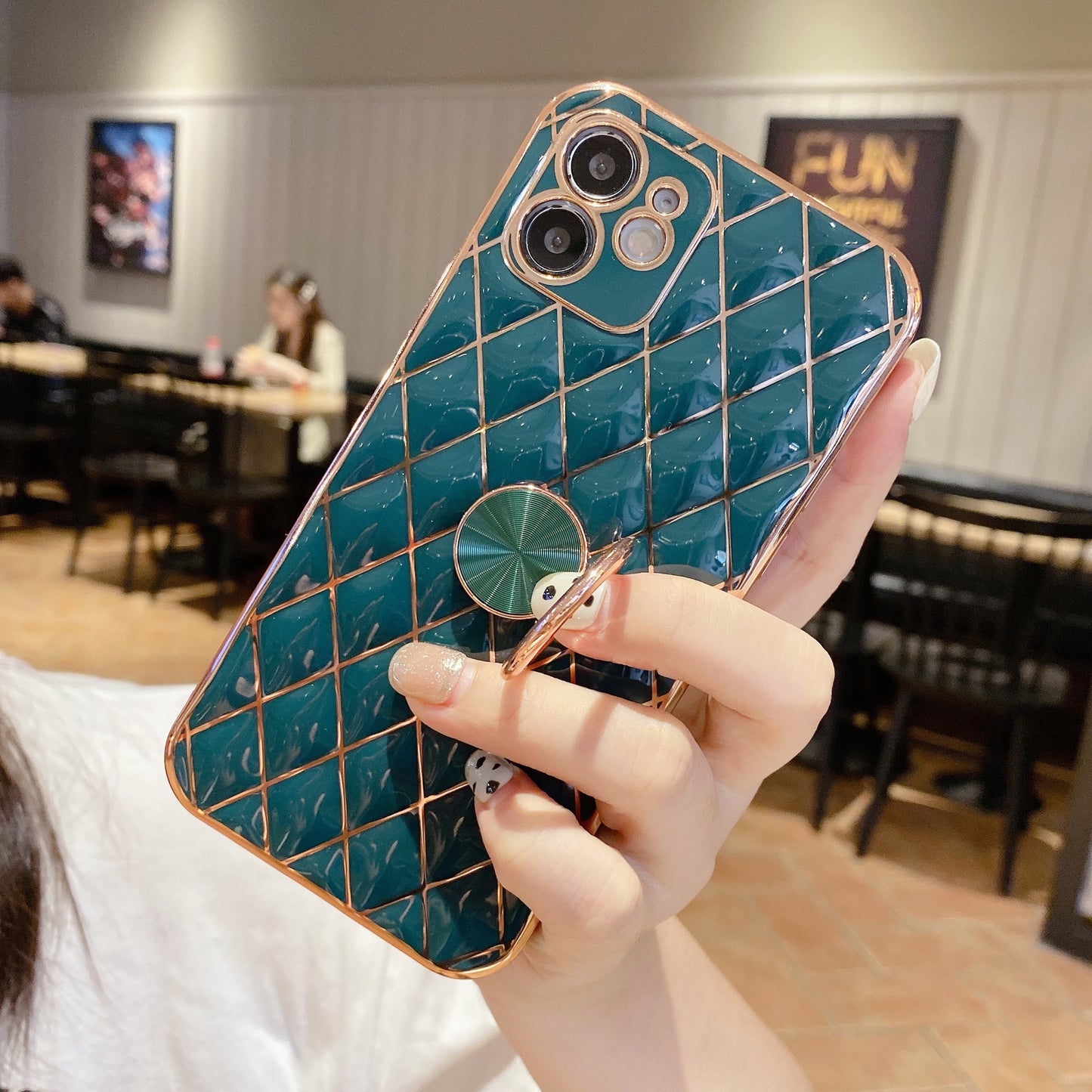 IPhone Case in eleganter Lederoptik mit Ringhalter