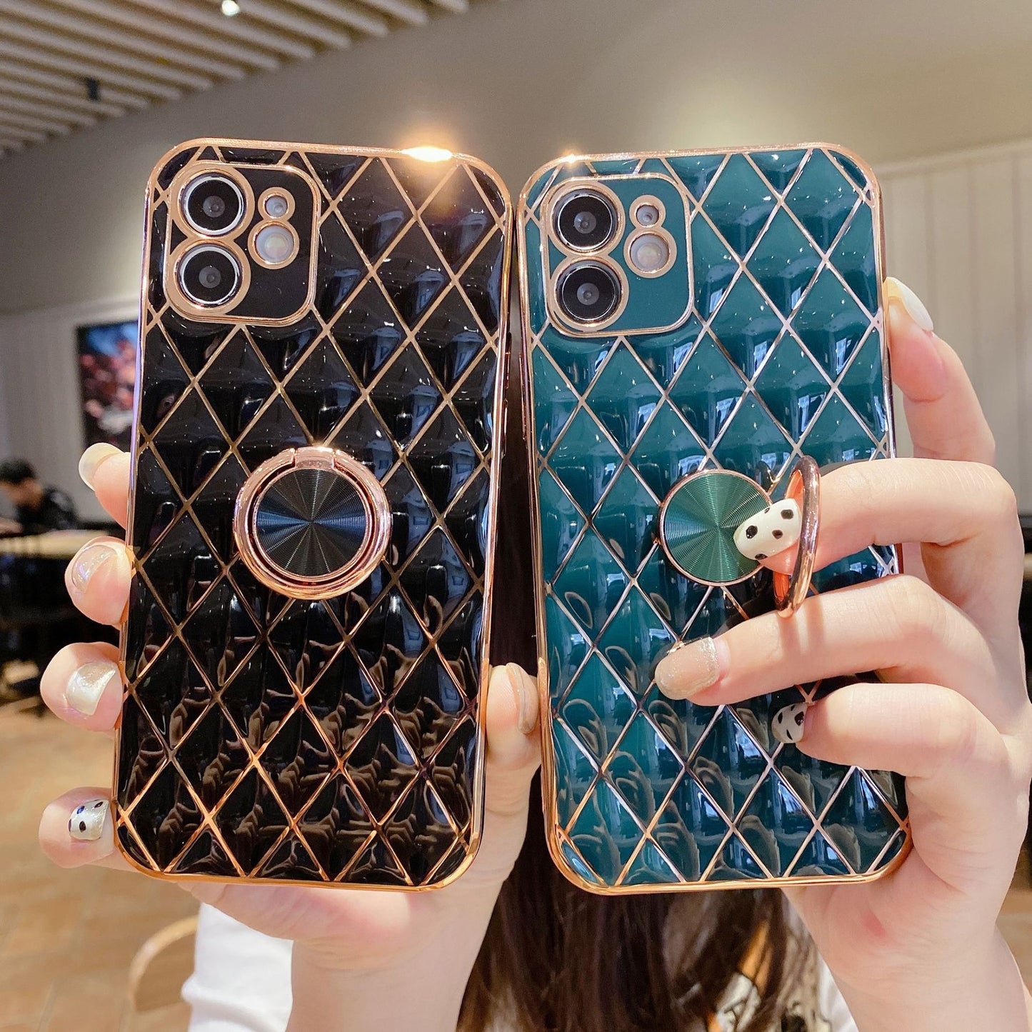 IPhone Case in eleganter Lederoptik mit Ringhalter