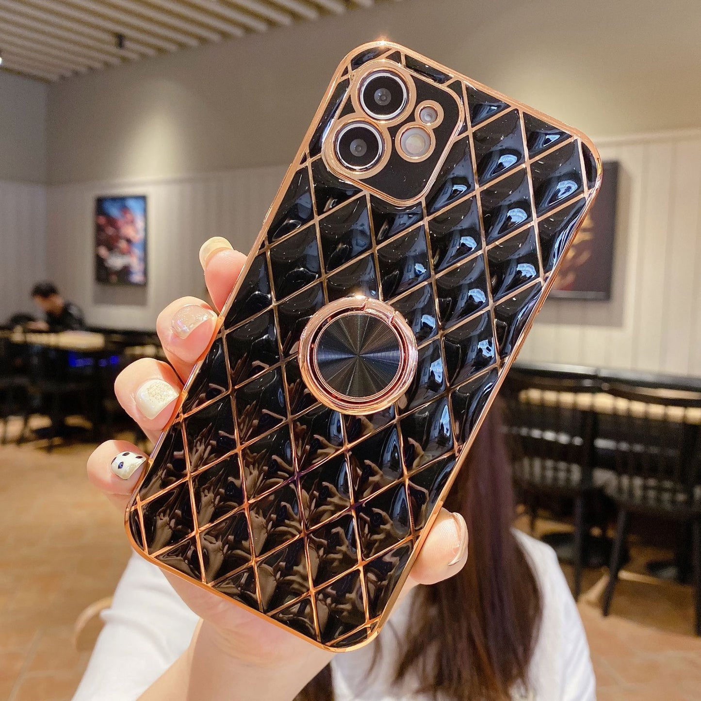 IPhone Case in eleganter Lederoptik mit Ringhalter