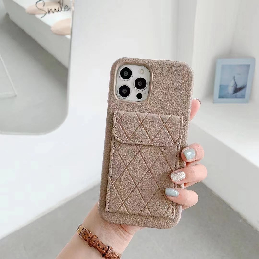 Elegante IPhone Case in Lederoptik mit Kartentasche