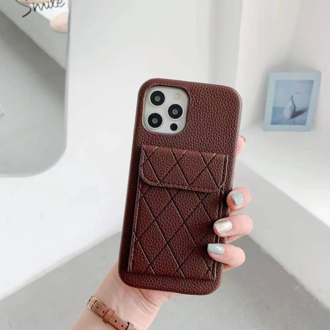 Elegante IPhone Case in Lederoptik mit Kartentasche